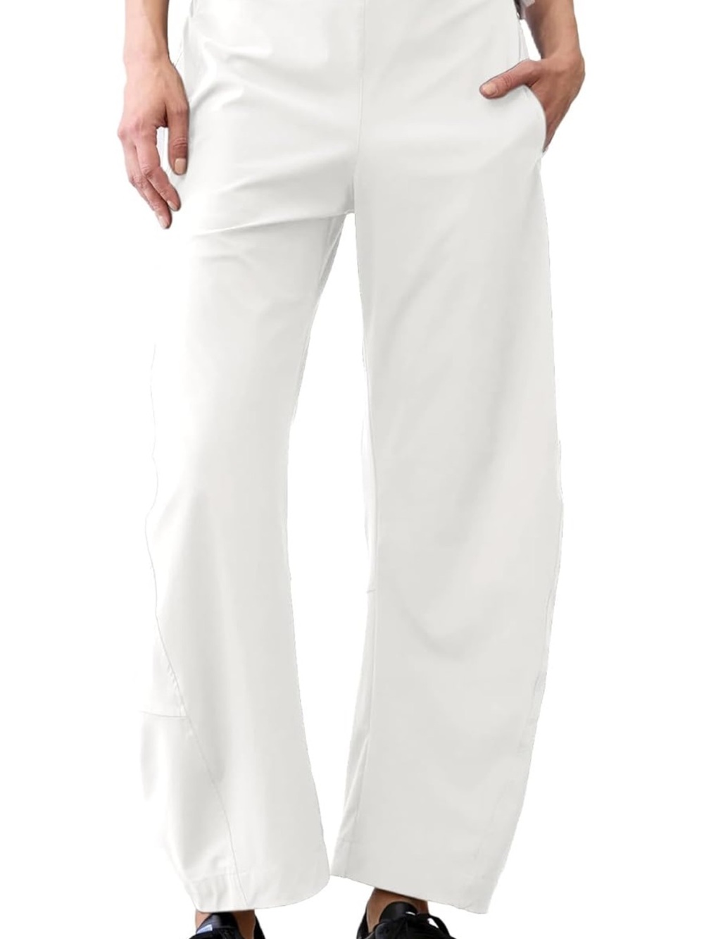 Barrel Elastic Waistband Tapered Leg Baggy Mid RiseLounge Pant With Pockets